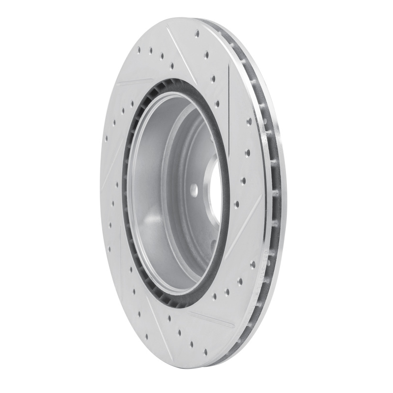 BMW 335i xDrive Brake Rotor (1) - Rear Left - R1 Concepts - Drilled & Slotted - Silver - `06-`15